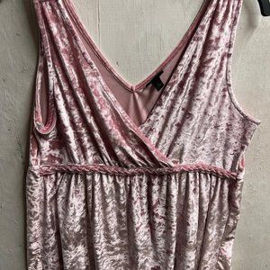 Pink Velvet Baby Doll Tank Top Shirt Size 0